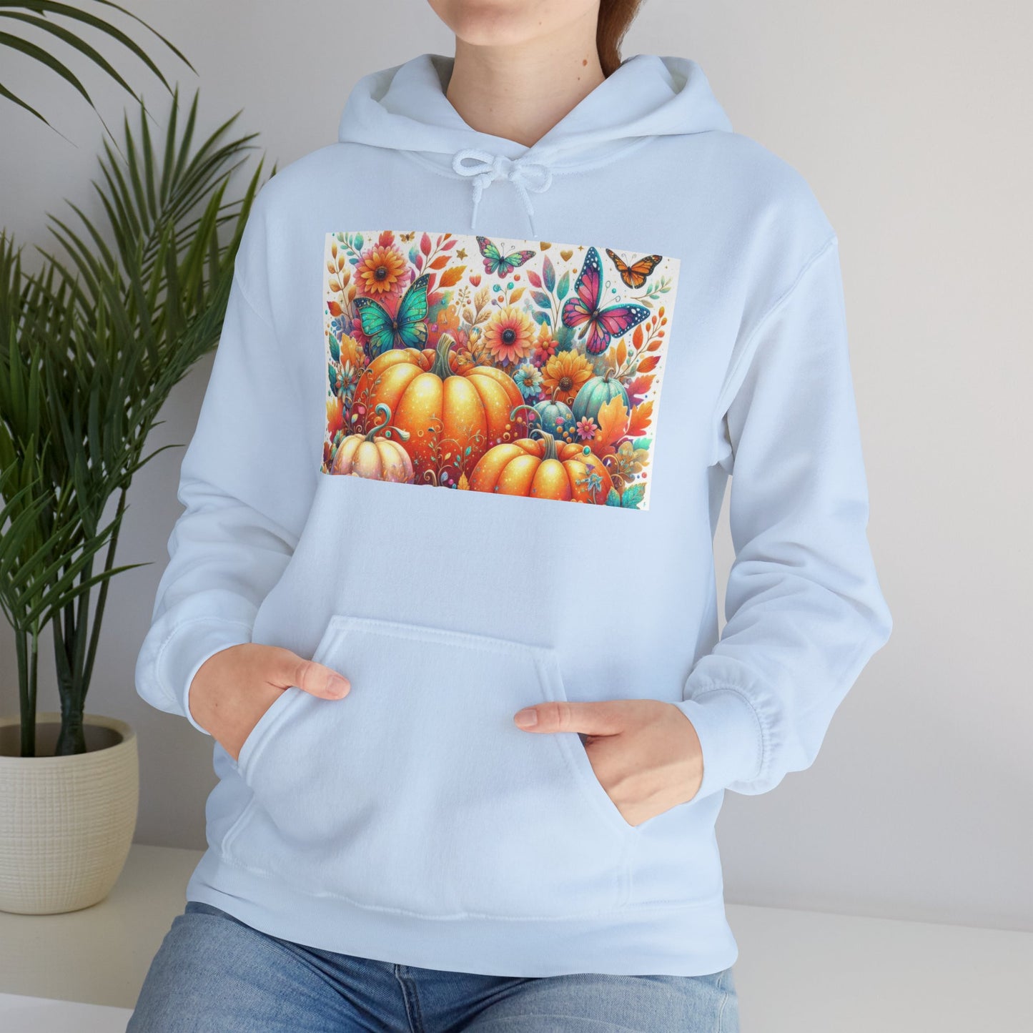 Autumn Floral Pumpkin Hoodie, Cozy Fall Sweatshirt, Nature Lover Gift, Halloween Attire, Harvest Fashion, Seasonal Style