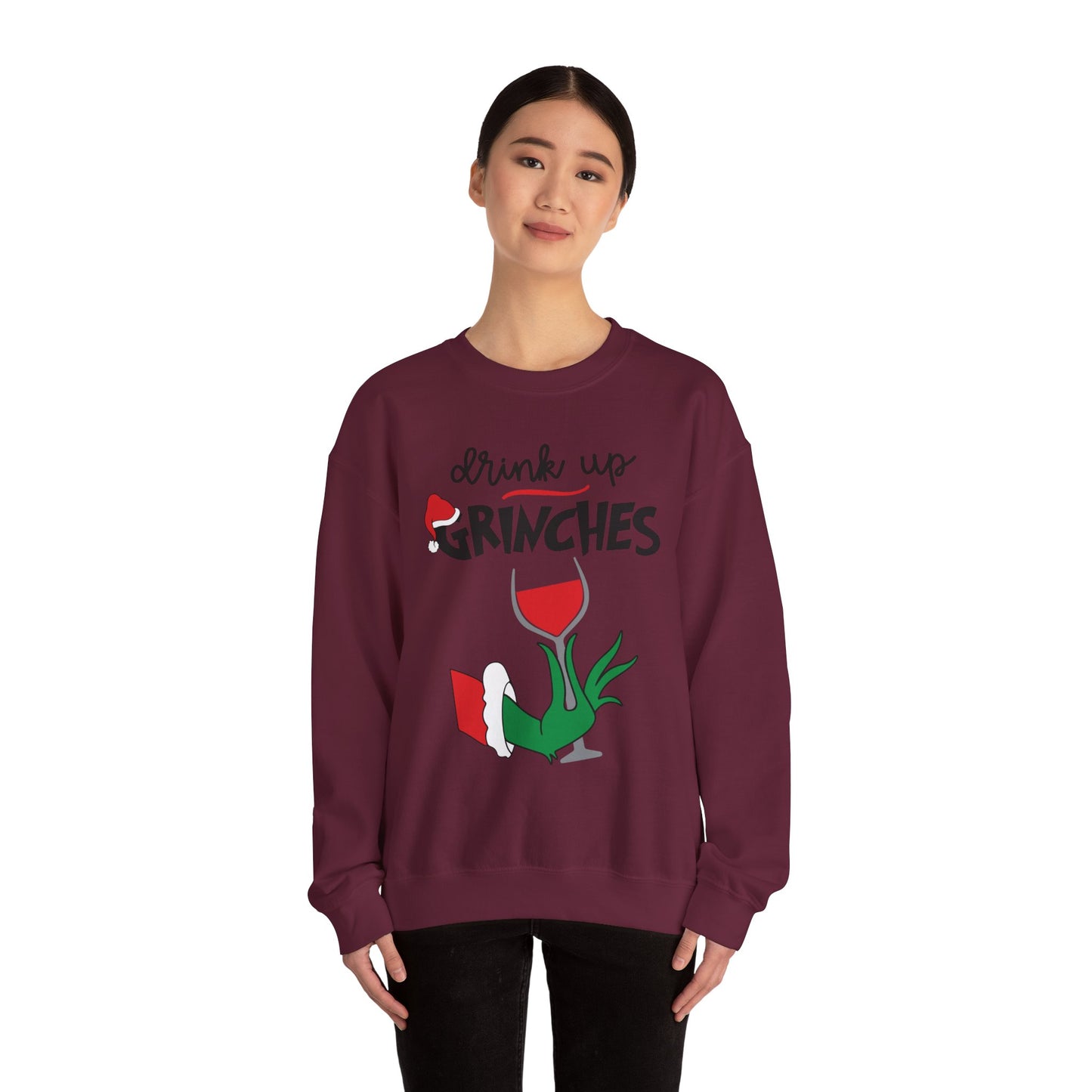 Festive Grinch Sweatshirt, Cozy Holiday Apparel, Funny Christmas Gift, Unisex Crewneck, Seasonal Loungewear, Winter Fashion
