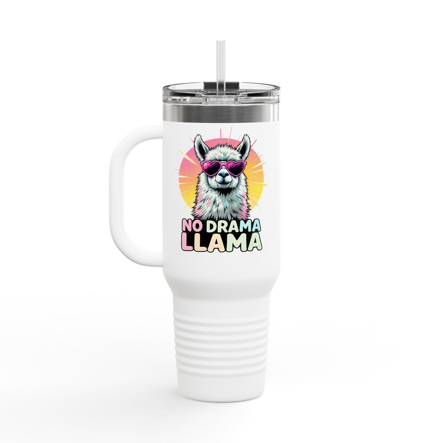 No Drama Llama Insulated Travel Mug, 40oz - Fun, Colorful Drinkware for Llama Lovers, Perfect Gift for Birthdays, Travel, or Camping, [...]
