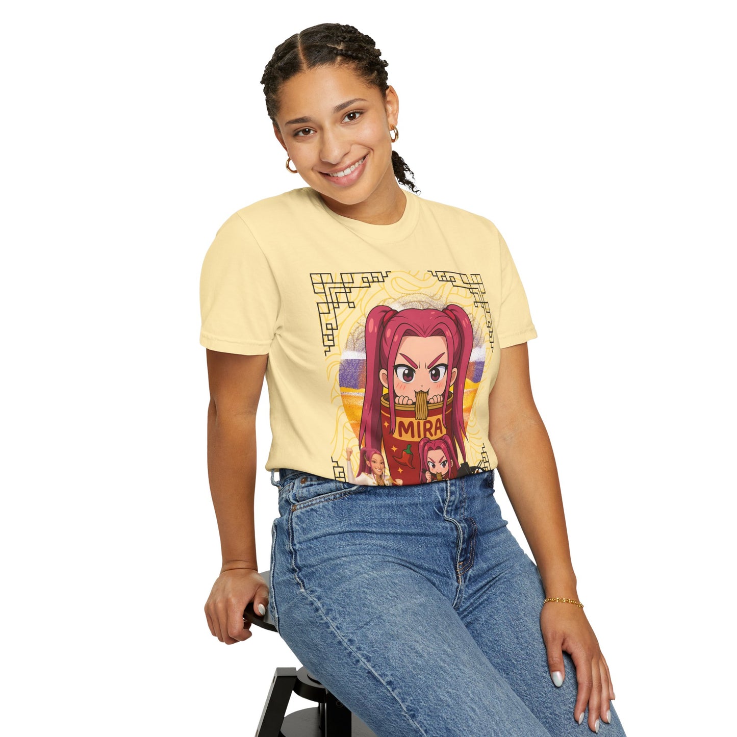K-Pop Inspired Garment-Dyed T-Shirt, Trendy Streetwear, Anime Fan Apparel, Casual Wear, Gifts for Music Lovers