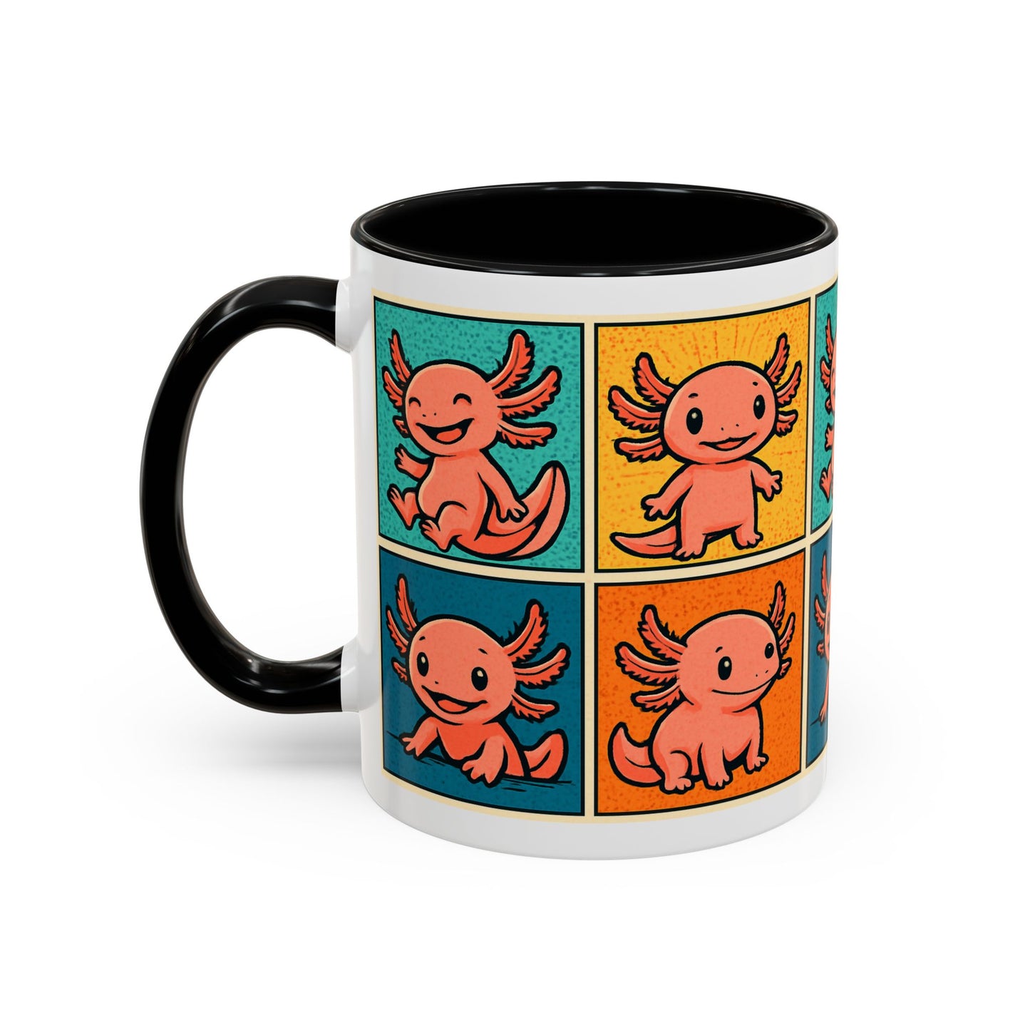 Cute Axolotl Coffee Mug, Fun Animal Mug, Colorful Drinking Cup, Gift for Kids, Office Mug, Aquarium Lover's Cup
