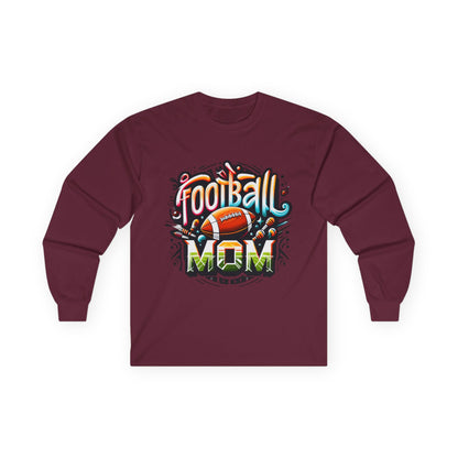 Football Mom Long Sleeve Tee, Cozy Gift for Sports Moms, Football Season Apparel, Unique Mother's Day Present, Game Day Fashion
