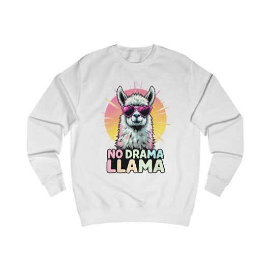 Funny No Drama Llama Unisex Sweatshirt, Cozy Gift for Animal Lovers, Quirky Fashion, Ideal for Birthdays, Holidays, Casual Wear