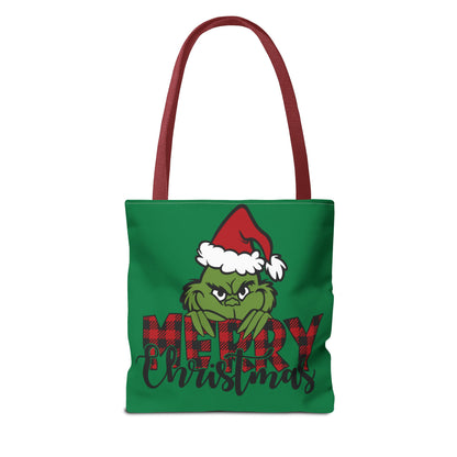 Whimsical Christmas Tote Bag, Grinch Design, Holiday Shopping, Gift Bag, Eco-Friendly, Merry Christmas Decor