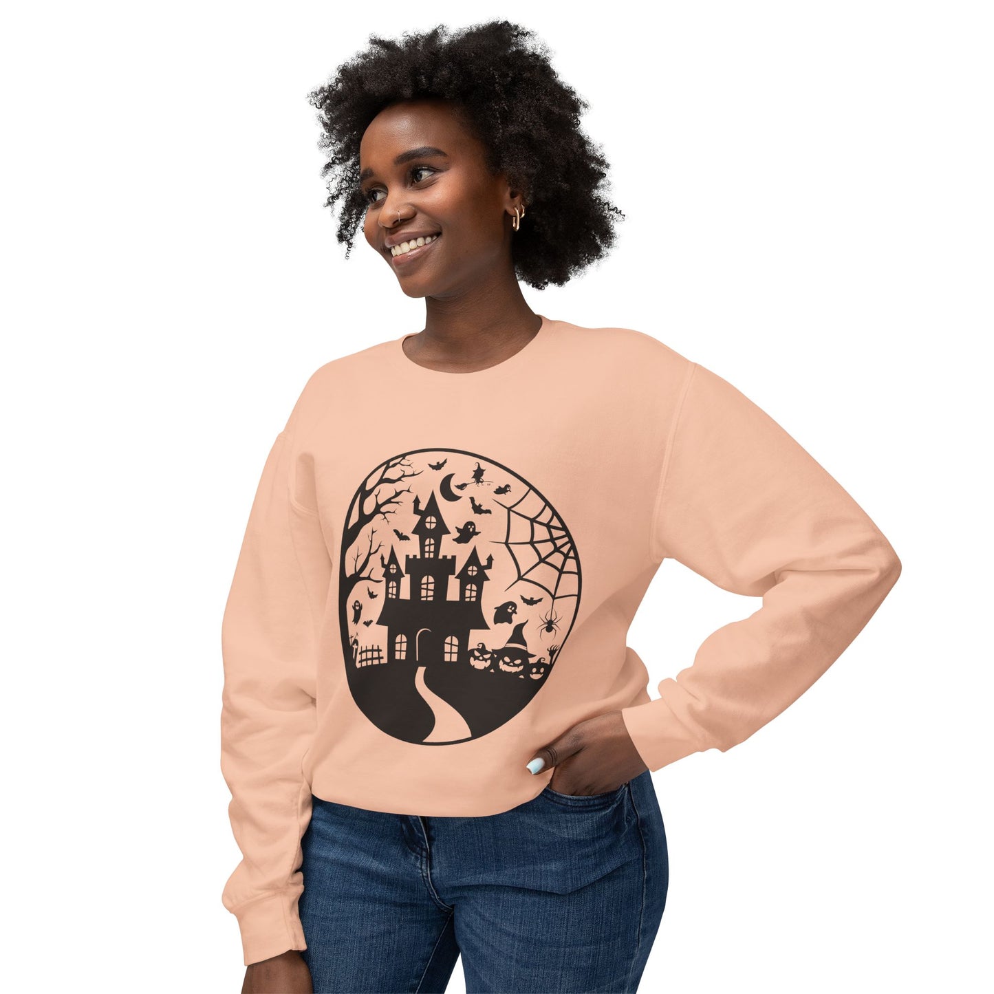Halloween & Fall Vibes Unisex Crewneck Sweatshirt, Cozy Fall Apparel, Halloween Clothing, Gift for Autumn Lovers, Seasonal Sweater