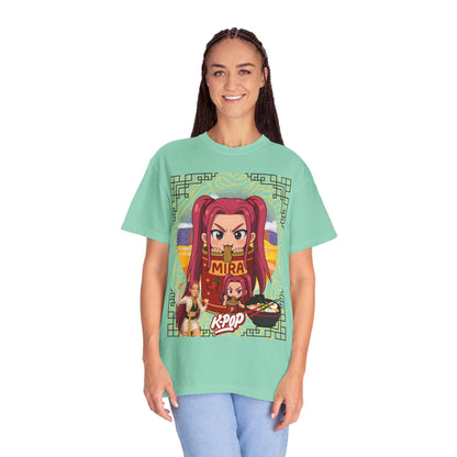 K-Pop Inspired Garment-Dyed T-Shirt, Trendy Streetwear, Anime Fan Apparel, Casual Wear, Gifts for Music Lovers