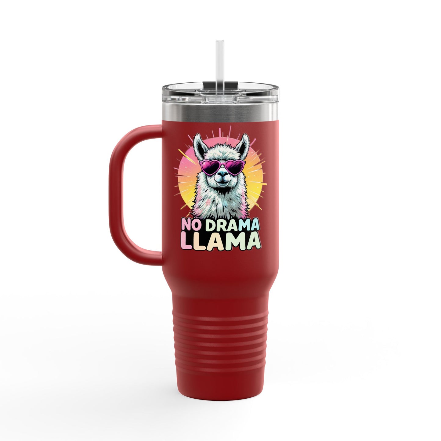 No Drama Llama Insulated Travel Mug, 40oz - Fun, Colorful Drinkware for Llama Lovers, Perfect Gift for Birthdays, Travel, or Camping, [...]