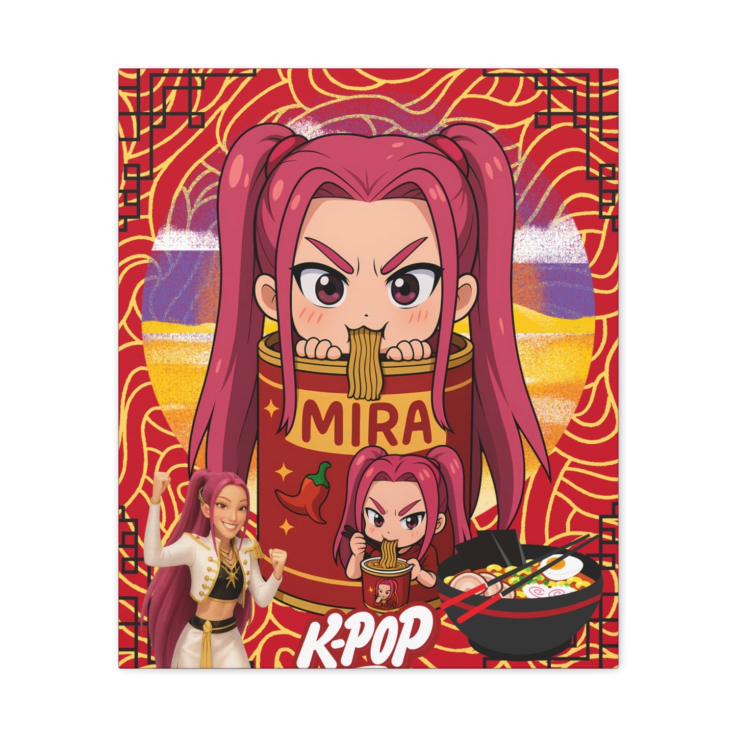 K-Pop Art Canvas Print, Perfect for Fans, Anime Wall Decor, Gift for Music Lovers, Vibrant Home Decoration, Cool Room Aesthetic