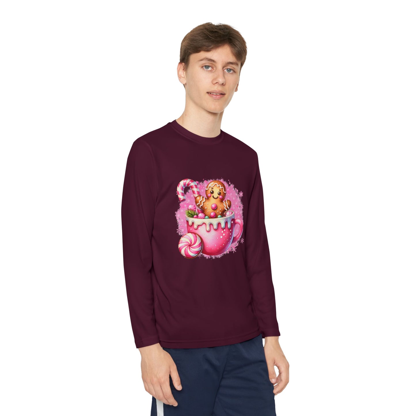 Youth Long Sleeve Holiday Tee - Cute Gingerbread Design, Perfect for Christmas, Winter Celebrations, Gift for Kids, Festive Wear, [...]