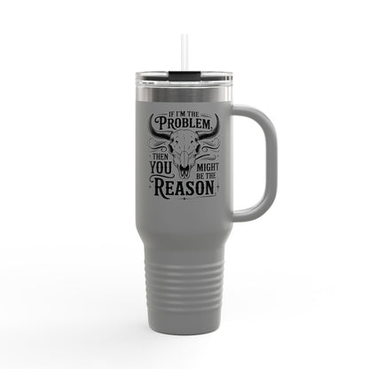 Funny Insulated Travel Mug, 40oz with Quote, Perfect for Road Trips, Camping, Gifting, and Daily Coffee Routines