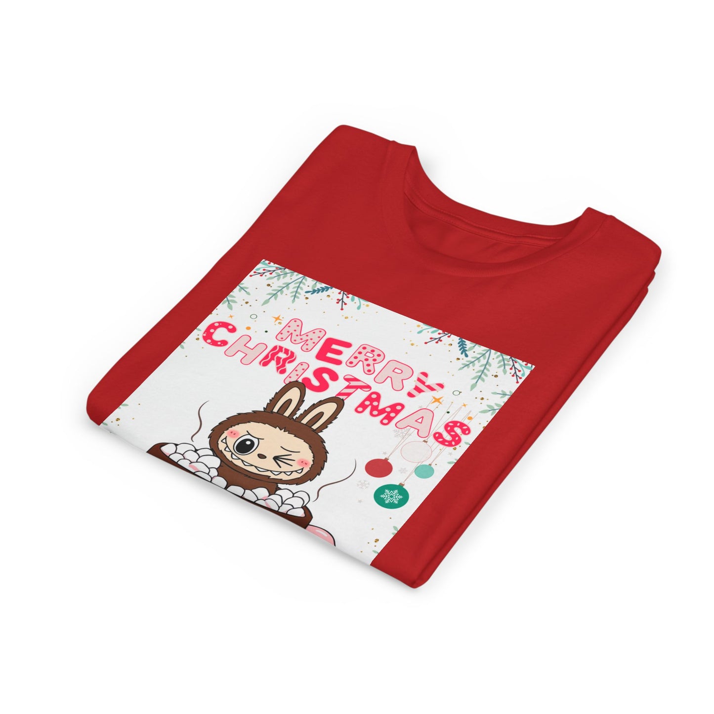 Christmas Bunny Youth Tee, Merry Christmas Shirt, Cute Holiday T-Shirt, Kids Christmas Apparel, Festive Youth Shirt