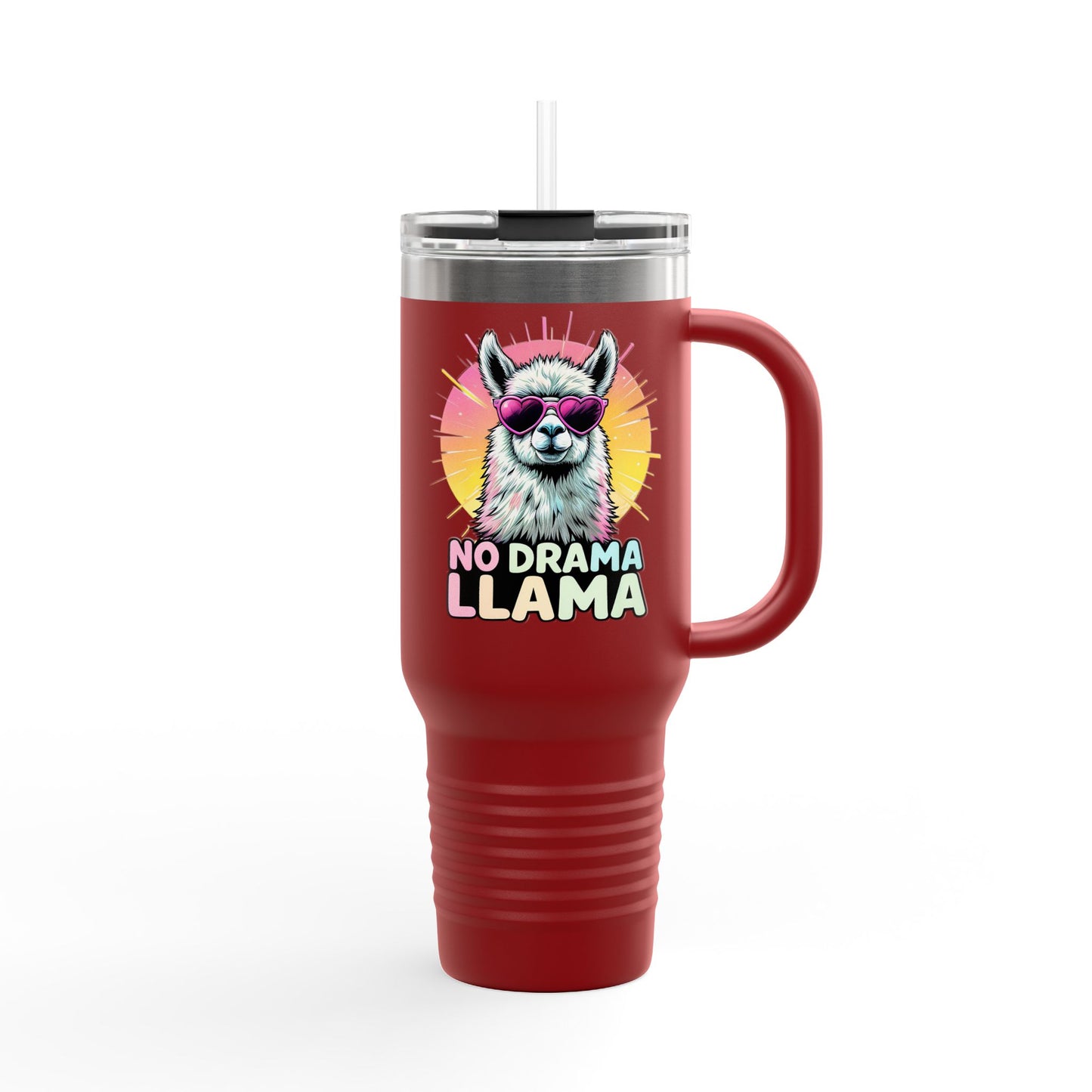 No Drama Llama Insulated Travel Mug, 40oz - Fun, Colorful Drinkware for Llama Lovers, Perfect Gift for Birthdays, Travel, or Camping, [...]