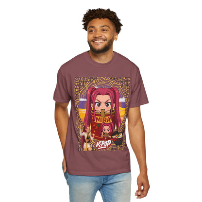 K-Pop Inspired Garment-Dyed T-Shirt, Trendy Streetwear, Anime Fan Apparel, Casual Wear, Gifts for Music Lovers