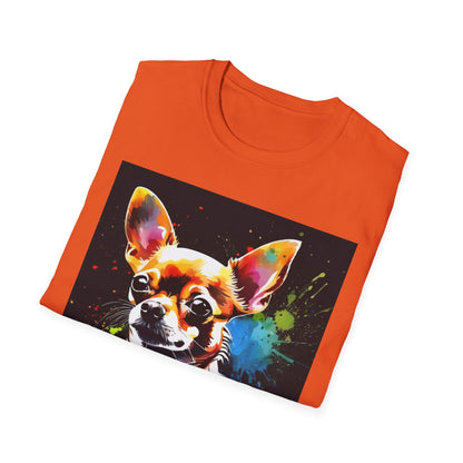 Colorful Chihuahua Art T-Shirt, Pet Lover Gift, Animal Lover Tee, Casual Wear, Unique Dog T-Shirt, Dog Mom Gift