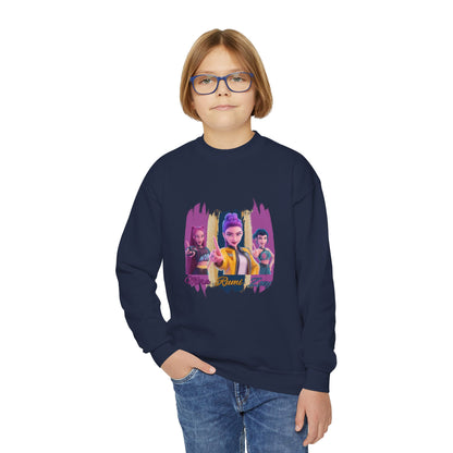 Vibrant Youth Crewneck Sweatshirt with Colorful Designs, Cozy Pullover for Kids, Unisex Sweatshirt, Great for Gifts, Cool Streetwear