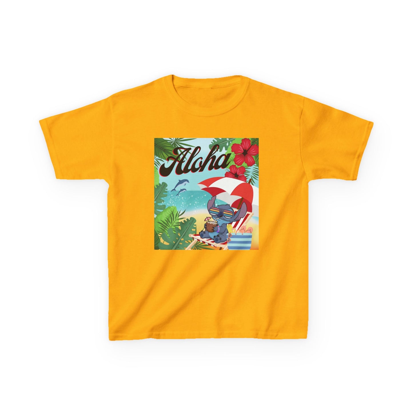 Aloha Paradise Kids Tee, Summer Shirt, Beachwear, Vacation Gift, Nature Lover Gift, Tropical Vibes, Kids Summer Fashion