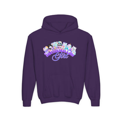 Colorful Cartoon Hoodie for Girls, Cute Sweater for Kids, Gift for Birthdays, Cozy Fun, Youth Sweatshirt, Casual Outfit