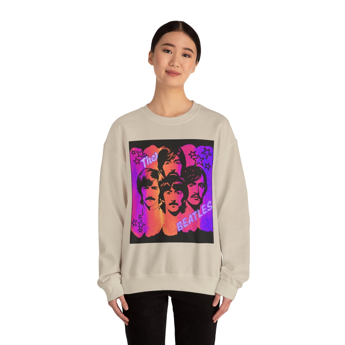 Retro Beatles inspired Crewneck Sweatshirt, Unisex Sweatshirt, Music Lover Gift, 60s Vintage Style, Cozy Casual Wear