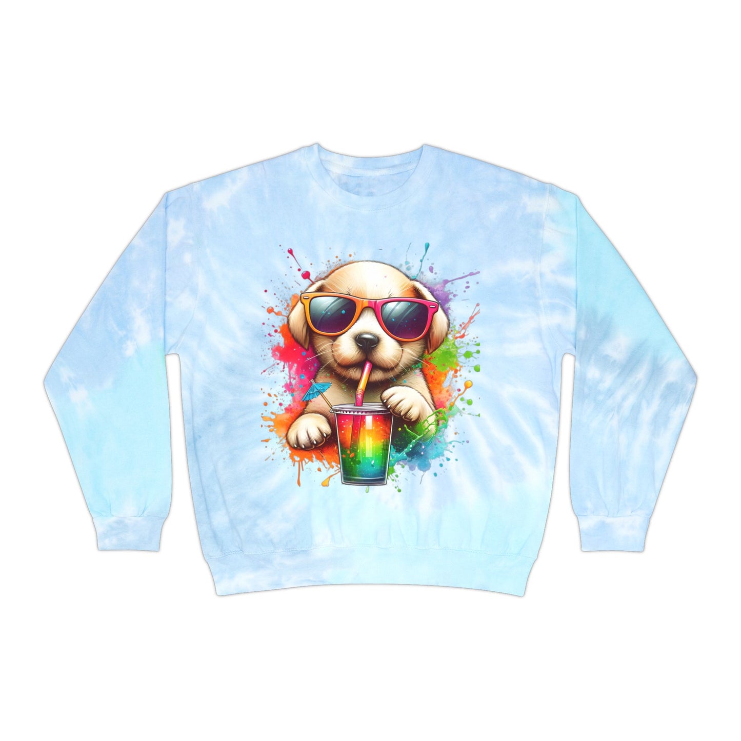 Colorful Tie-Dye Dog Lover Sweatshirt - Cozy Gift for Pet Owners, Perfect for Birthdays, Casual Outfits, Spring, Summer