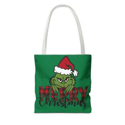Whimsical Christmas Tote Bag, Grinch Design, Holiday Shopping, Gift Bag, Eco-Friendly, Merry Christmas Decor