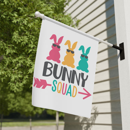 Bunny Squad Garden Banner, Funny Spring Decor, Easter Yard Sign, Outdoor Easter Decoration, Cute Garden Flag