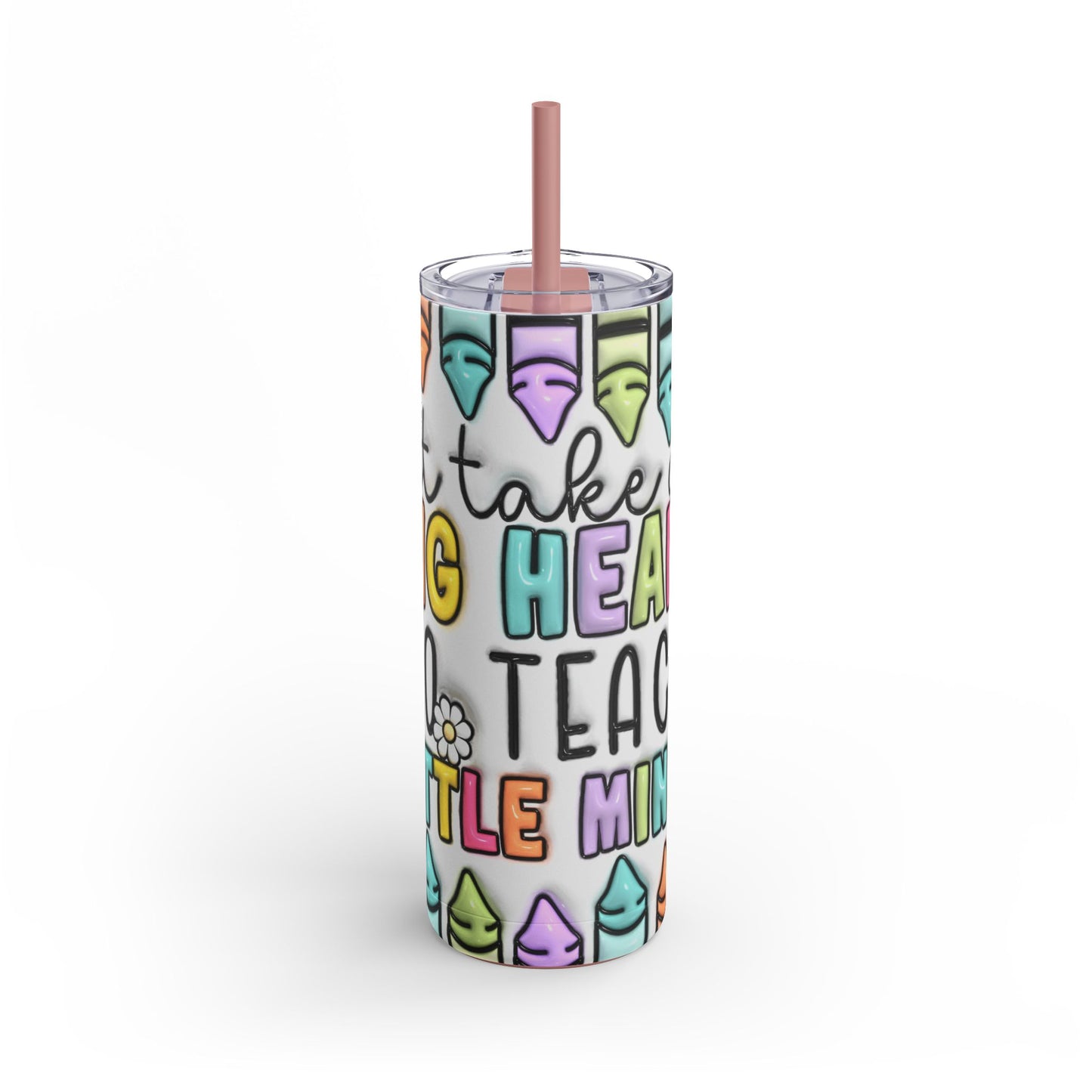 Colorful Teacher's Tumbler, Motivational Drinkware for Educators, Inspirational Gift for Teachers, School Supplies, Classroom Essentials