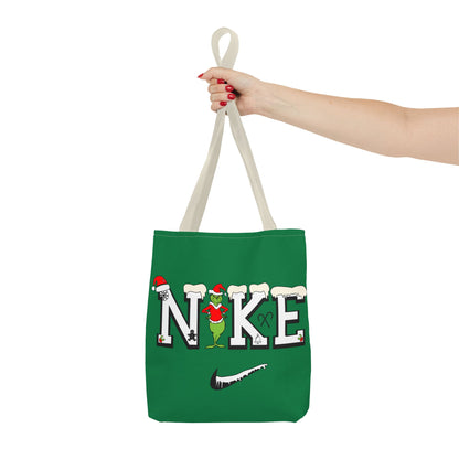 Whimsical Christmas Tote Bag, Grinch Design, Holiday Shopping, Gift Bag, Eco-Friendly, Merry Christmas Decor