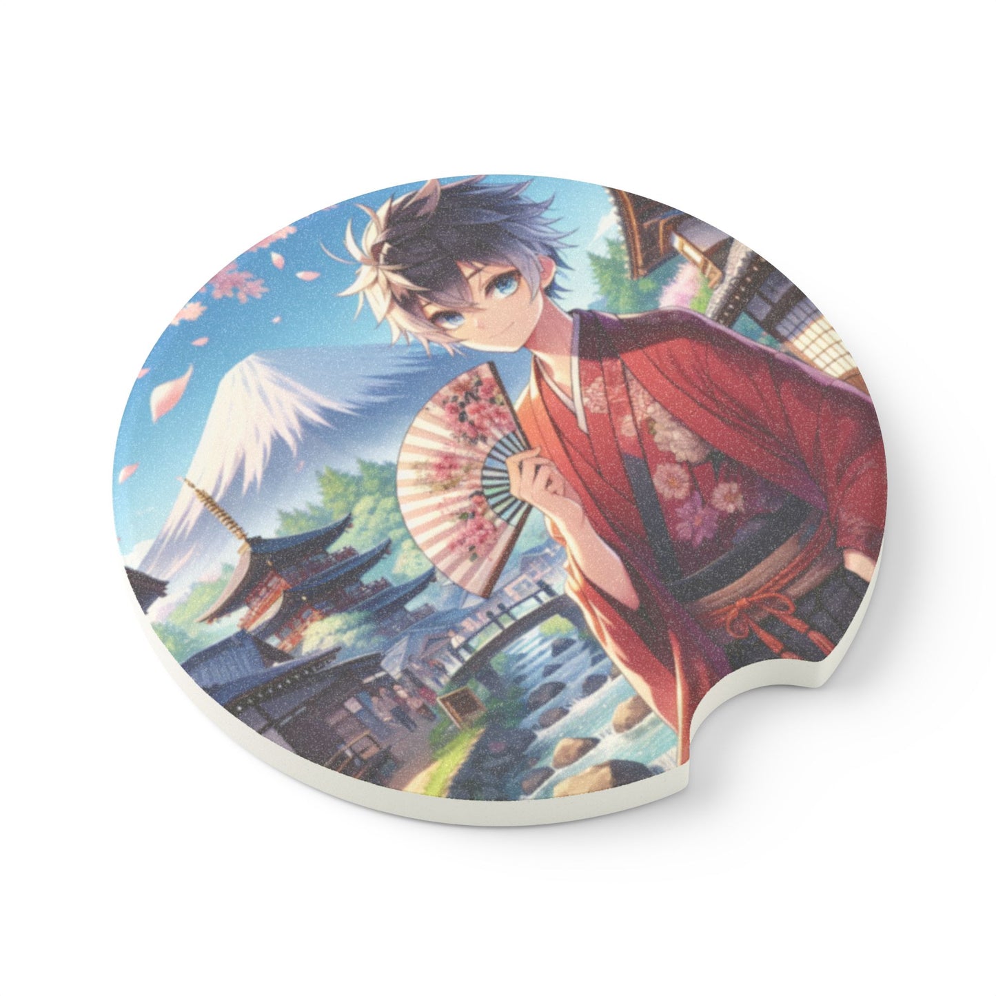 Vintage Japanese Landscape Car Coaster, Stylish Soapstone Drink Holder, Unique Auto Accessory, Perfect Gift for Car Lovers, Scenic [...]