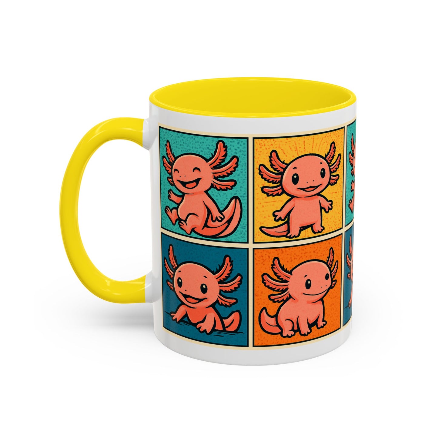 Cute Axolotl Coffee Mug, Fun Animal Mug, Colorful Drinking Cup, Gift for Kids, Office Mug, Aquarium Lover's Cup