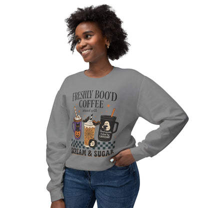 Halloween Coffee Sweatshirt, Unisex Halloween Crewneck, Scream & Sugar Sweater, Gift for Coffee Lovers, Fall Fashion