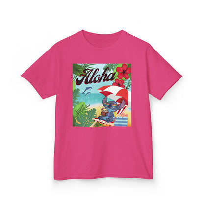 Aloha Paradise Kids Tee, Summer Shirt, Beachwear, Vacation Gift, Nature Lover Gift, Tropical Vibes, Kids Summer Fashion