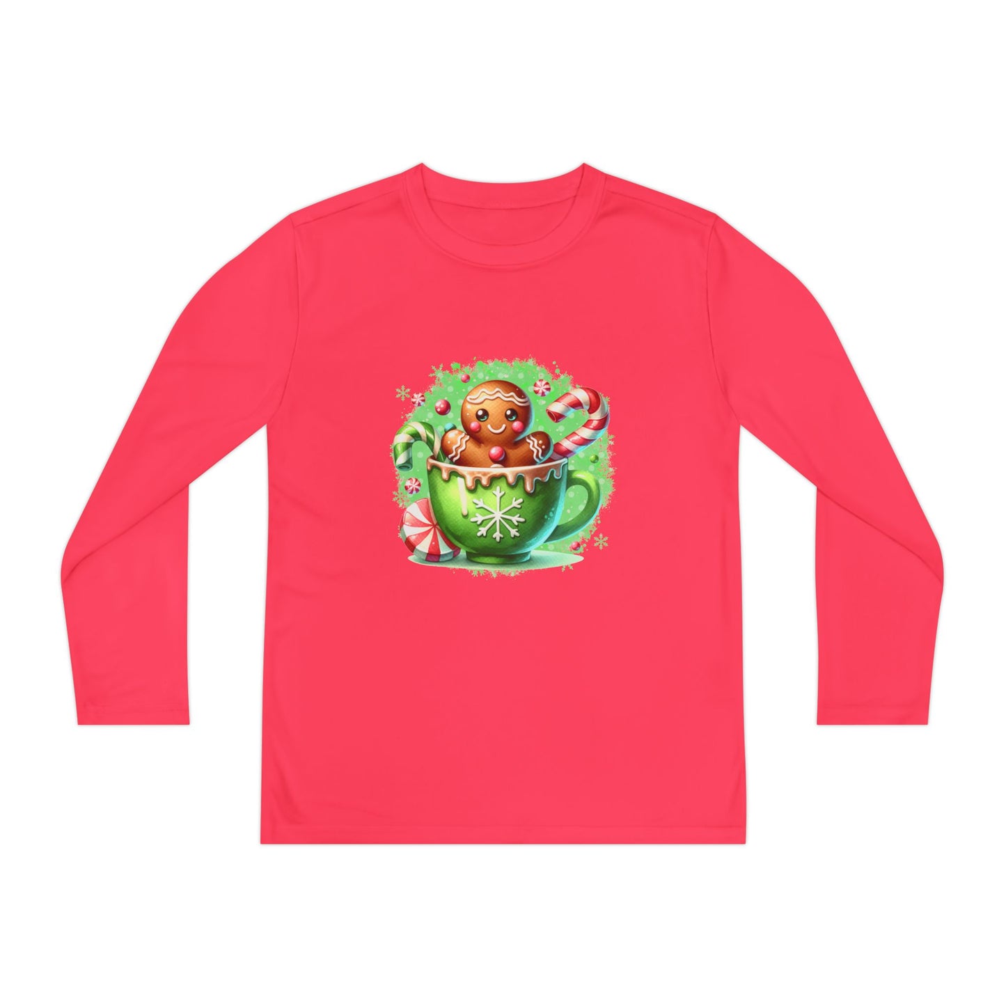 Gingerbread Holiday Long Sleeve Tee, Adorable Kids Shirt, Winter Apparel, Christmas Gift, Festive Youth Top