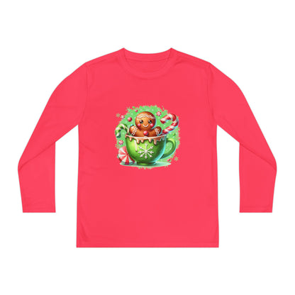 Gingerbread Holiday Long Sleeve Tee, Adorable Kids Shirt, Winter Apparel, Christmas Gift, Festive Youth Top