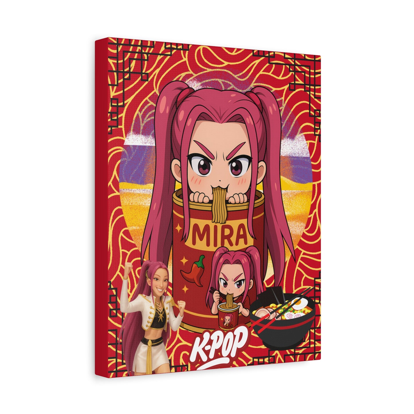 K-Pop Art Canvas Print, Perfect for Fans, Anime Wall Decor, Gift for Music Lovers, Vibrant Home Decoration, Cool Room Aesthetic