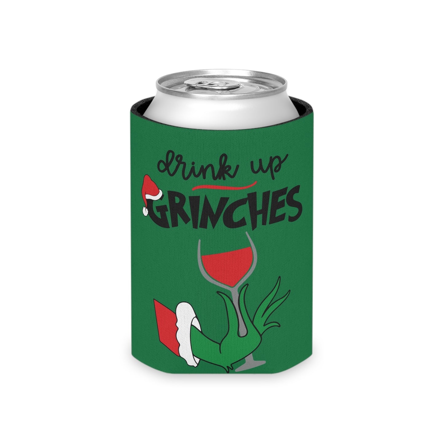 Grinch Holiday Can Cooler, Funny Drink Holder, Christmas Beer Sleeve, Gifts for Grinch Fans, Holiday Party Accessories