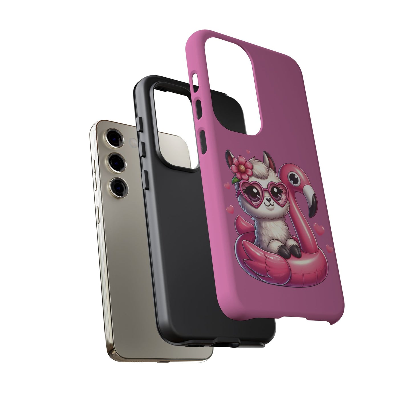 Cute Animal Phone Case, Phone Cover for Kids, Gift for Animal Lovers, Summer Vibes Accessory, Trendy Pink Case
