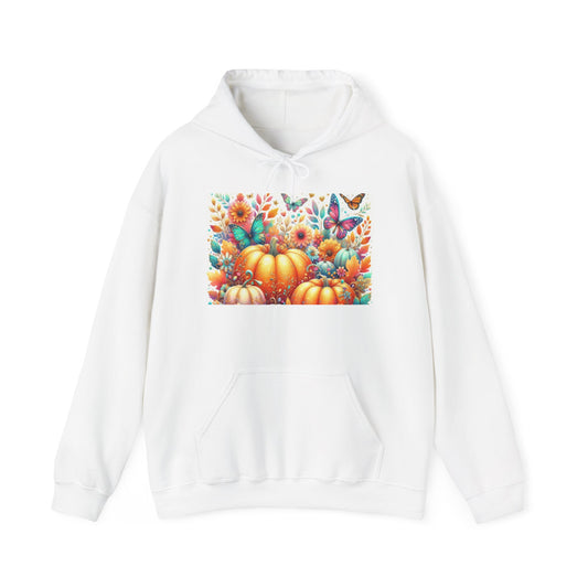 Autumn Floral Pumpkin Hoodie, Cozy Fall Sweatshirt, Nature Lover Gift, Halloween Attire, Harvest Fashion, Seasonal Style