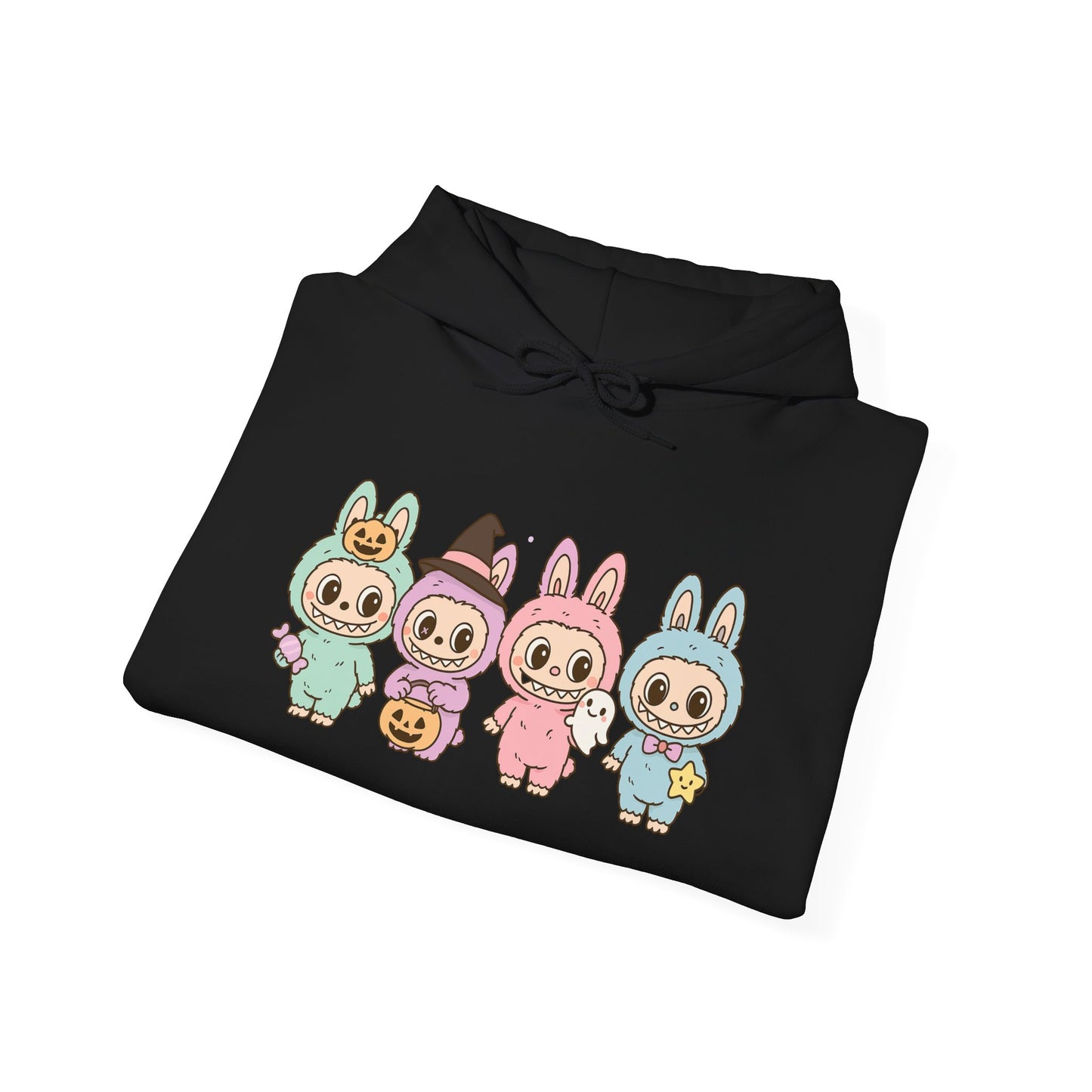 Cute Bunny-Themed Unisex Hoodie, Cozy Animal Sweatshirt for Halloween, Gift for Animal Lovers, Casual Cute Apparel, Funny Graphic Sweatshirt