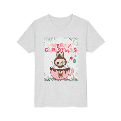 Christmas Bunny Youth Tee, Merry Christmas Shirt, Cute Holiday T-Shirt, Kids Christmas Apparel, Festive Youth Shirt