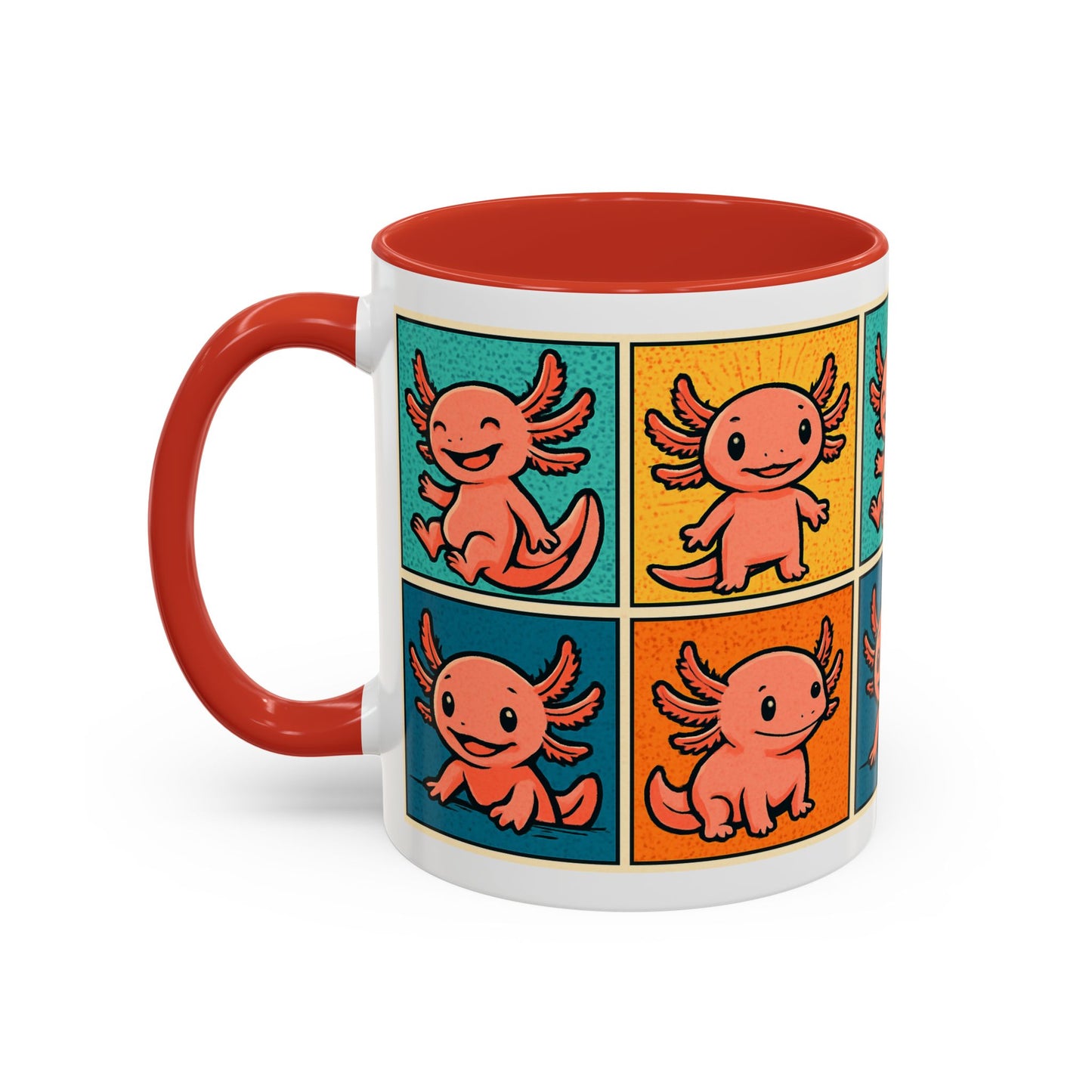 Cute Axolotl Coffee Mug, Fun Animal Mug, Colorful Drinking Cup, Gift for Kids, Office Mug, Aquarium Lover's Cup