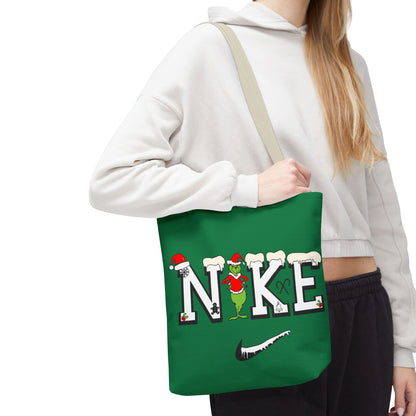 Whimsical Christmas Tote Bag, Grinch Design, Holiday Shopping, Gift Bag, Eco-Friendly, Merry Christmas Decor