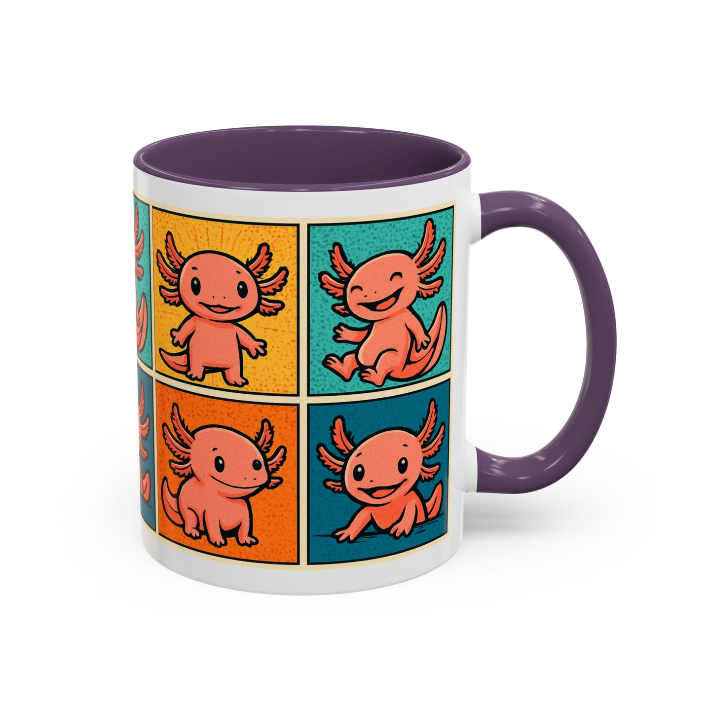 Cute Axolotl Coffee Mug, Fun Animal Mug, Colorful Drinking Cup, Gift for Kids, Office Mug, Aquarium Lover's Cup