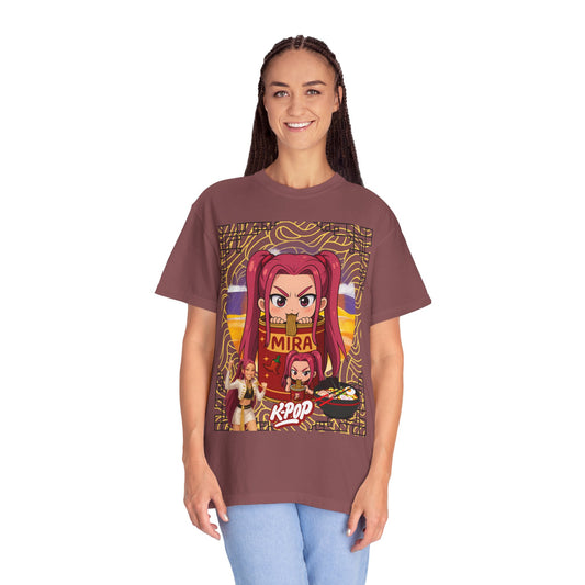 K-Pop Inspired Garment-Dyed T-Shirt, Trendy Streetwear, Anime Fan Apparel, Casual Wear, Gifts for Music Lovers