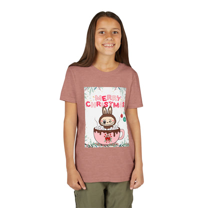 Christmas Bunny Youth Tee, Merry Christmas Shirt, Cute Holiday T-Shirt, Kids Christmas Apparel, Festive Youth Shirt