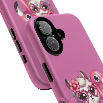 Cute Animal Phone Case, Phone Cover for Kids, Gift for Animal Lovers, Summer Vibes Accessory, Trendy Pink Case
