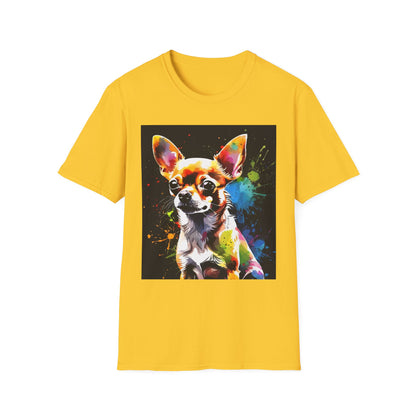 Colorful Chihuahua Art T-Shirt, Pet Lover Gift, Animal Lover Tee, Casual Wear, Unique Dog T-Shirt, Dog Mom Gift
