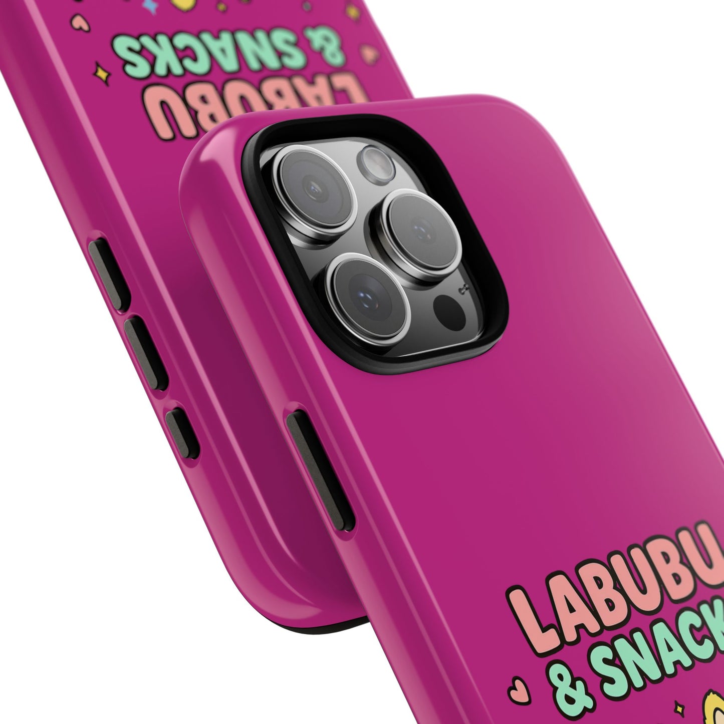 Cute Character Phone Case - Labubus & Snacks, Kawaii Accessories, Gift for Food Lovers, Fun Phone Cover, Cute Tech Gear