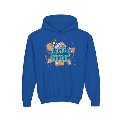 Cute Animal Girl Hoodie, Youth Sweatshirt for Girls, Fun Layer for Everyday, Birthday Gift, Cozy Winter Wear, Animal Lover Apparel