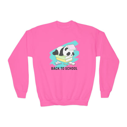 Youth Crewneck Sweatshirt - Back to School Panda, Cute Sweatshirt for Kids, Cozy Back to School Gift, Adorable Animal Design, Cute [...]