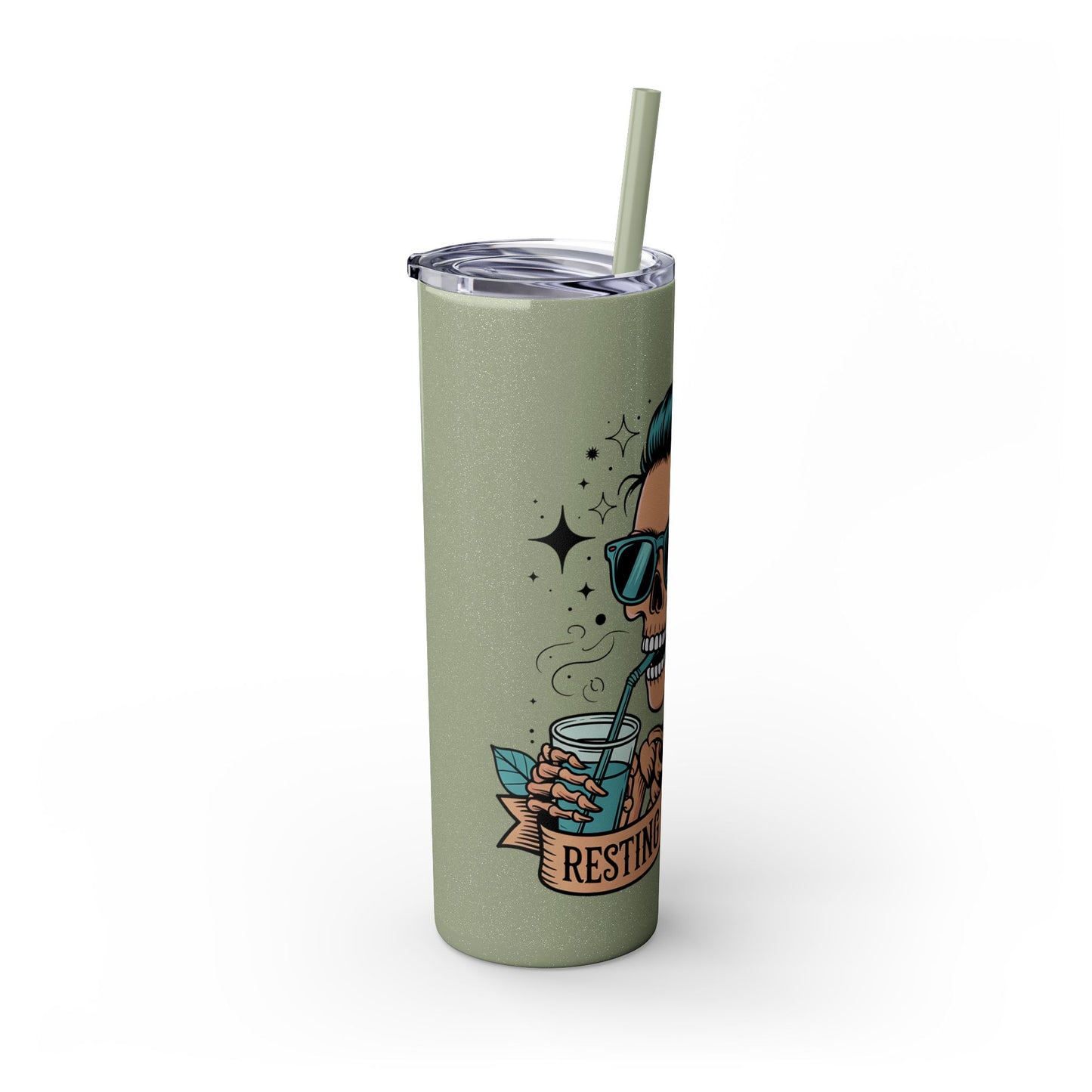 Funny Skull Mom Tumbler, Cool Gift for Moms, 20oz Skinny Cup, Unique Birthday Present, Trendy Drinkware for Halloween